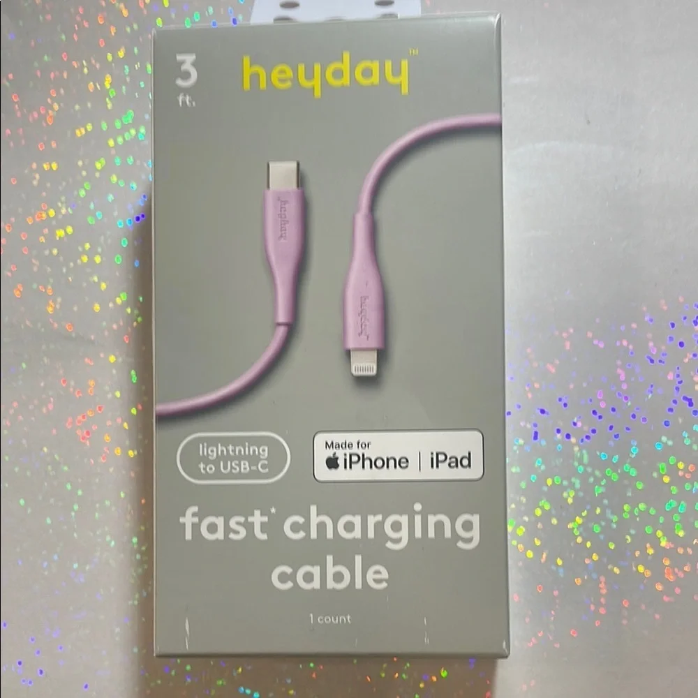 Heyday Purple Fast Charging Cable for Apple Devices